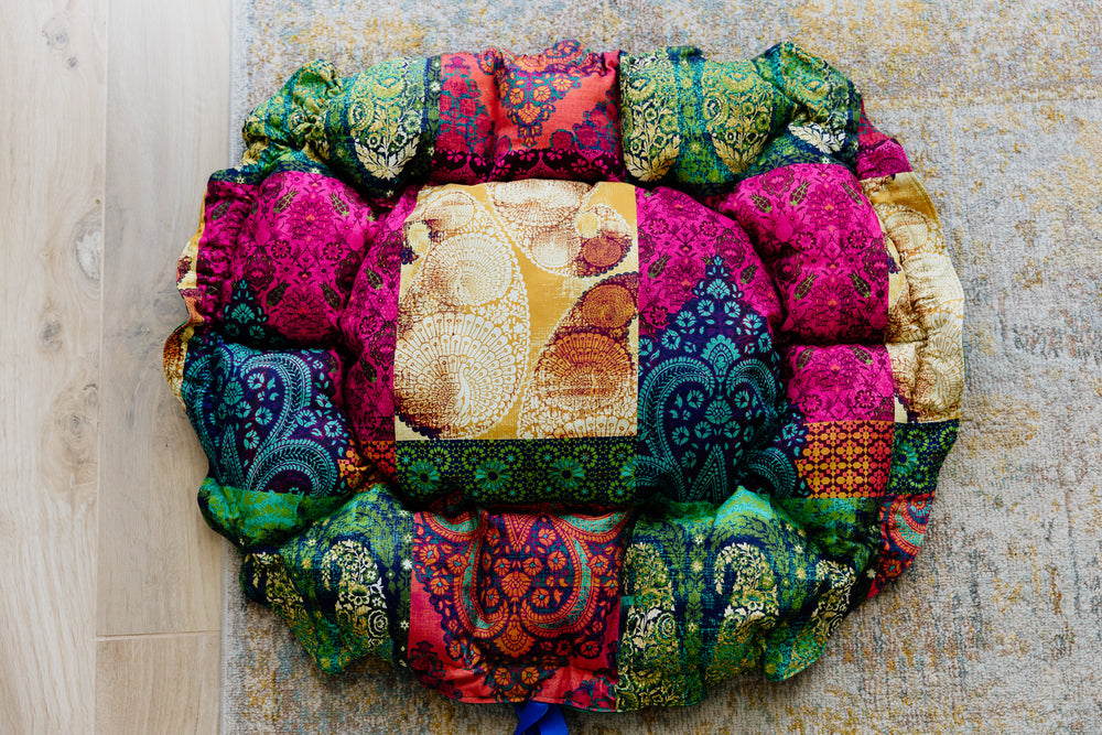 Mariska Boho Colour Ruby Bed | Australian Wool Filled Pet Bed | 100% Bio Degradable Fabric
