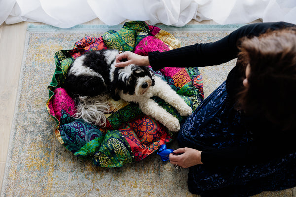 Mariska Boho Colour Ruby Bed | Australian Wool Filled Pet Bed | 100% Bio Degradable Fabric