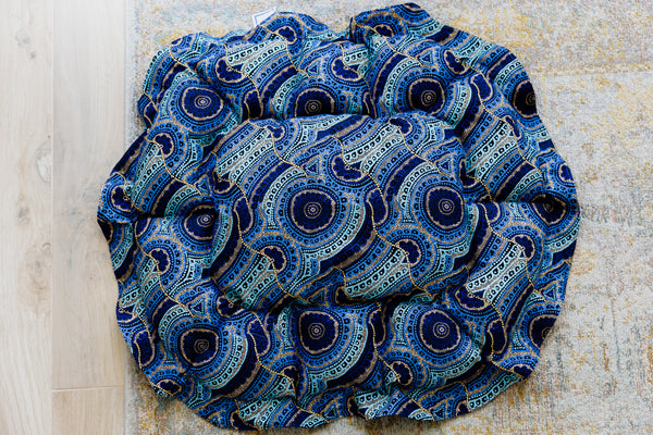 Mariska Snake Vine Dreaming Blue Ruby Bed  |Australian Wool Filled Pet Bed  | 100% Biodegradable Fabric