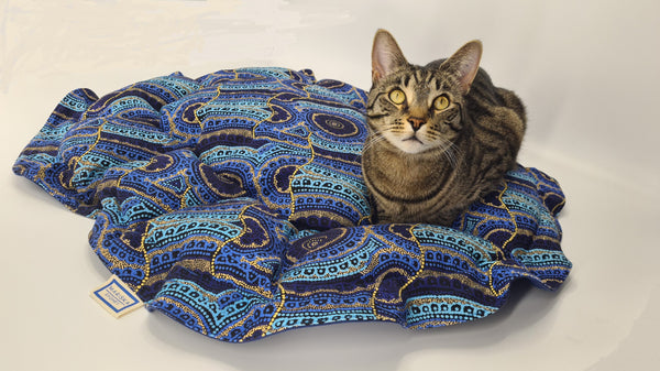 Mariska Snake Vine Dreaming Blue Ruby Bed  |Australian Wool Filled Pet Bed  | 100% Biodegradable Fabric