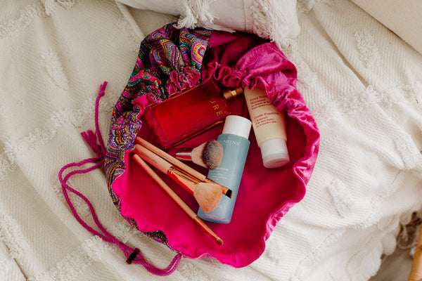 Mariska Flat Lay Cosmetic Bag | Goanna Dreaming | 100% Bio Degradable Fabrics