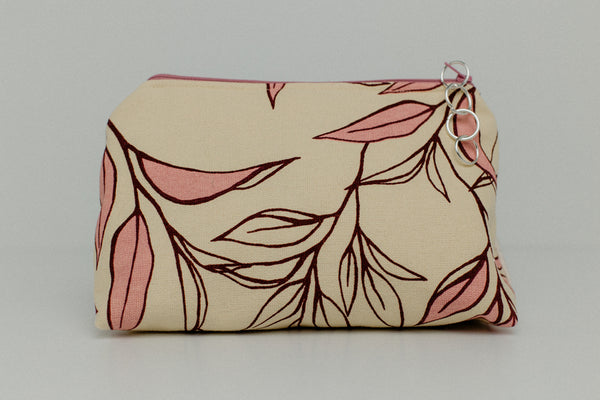 Mariska Cosmetic Bag Medium | Tea Leaf in Rose | 100% Bio Degradable Fabric